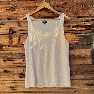 TALBOTS | Cream Sequin Sleeveless Tank Top L